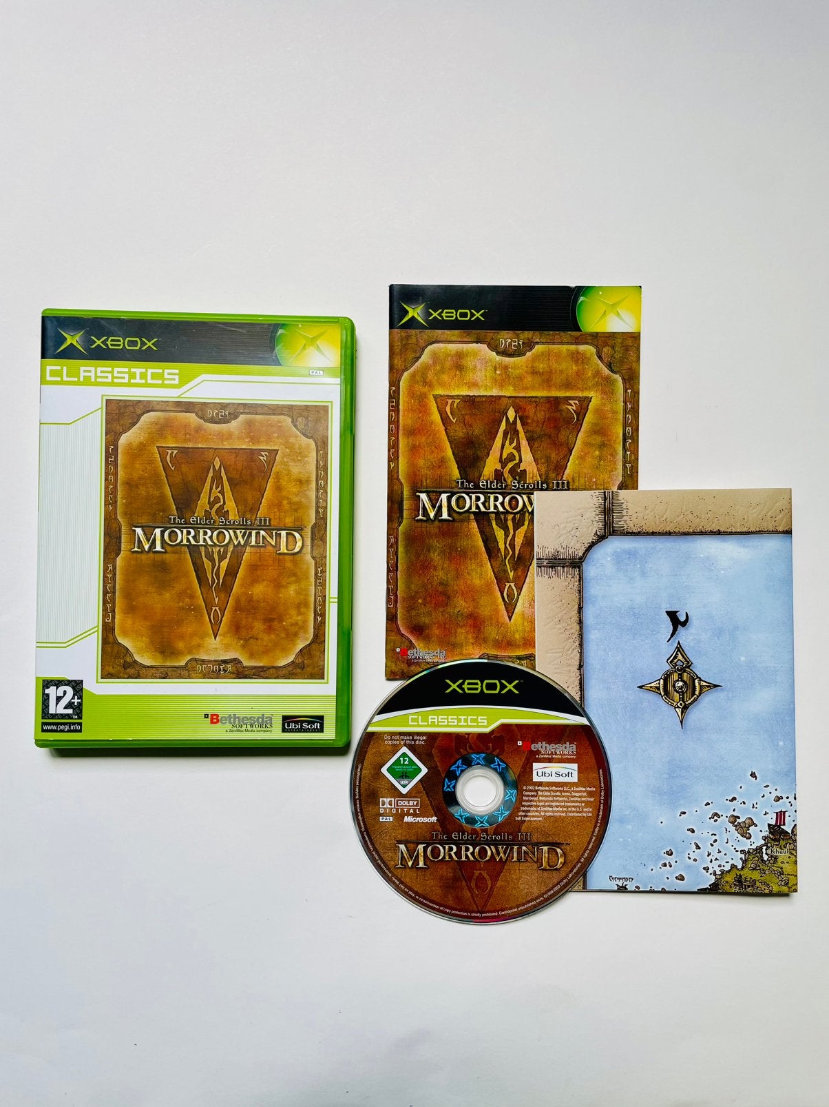 The Elder Scrolls III: Morrowind + kaart / Xbox Original, 1 speler, Ophalen of Verzenden, Zo goed als nieuw, Role Playing Game (Rpg)