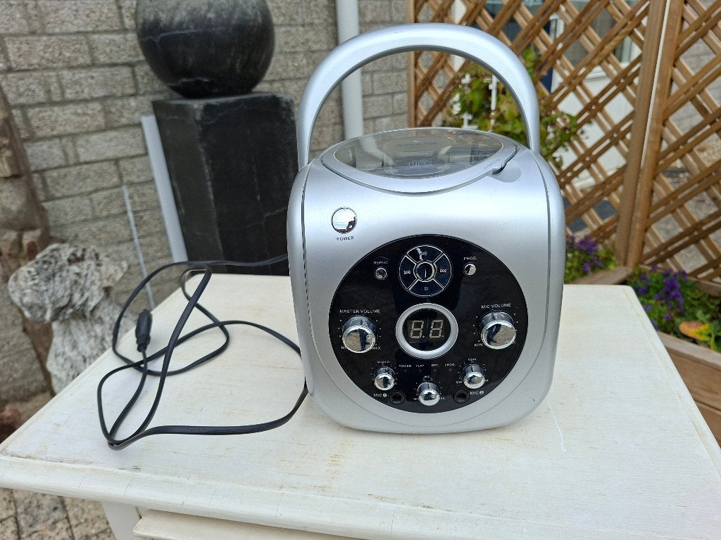 draagbare karaoke radio cd speler karaoke 2x microfoon ingan, Ophalen of Verzenden, Gebruikt, Complete set