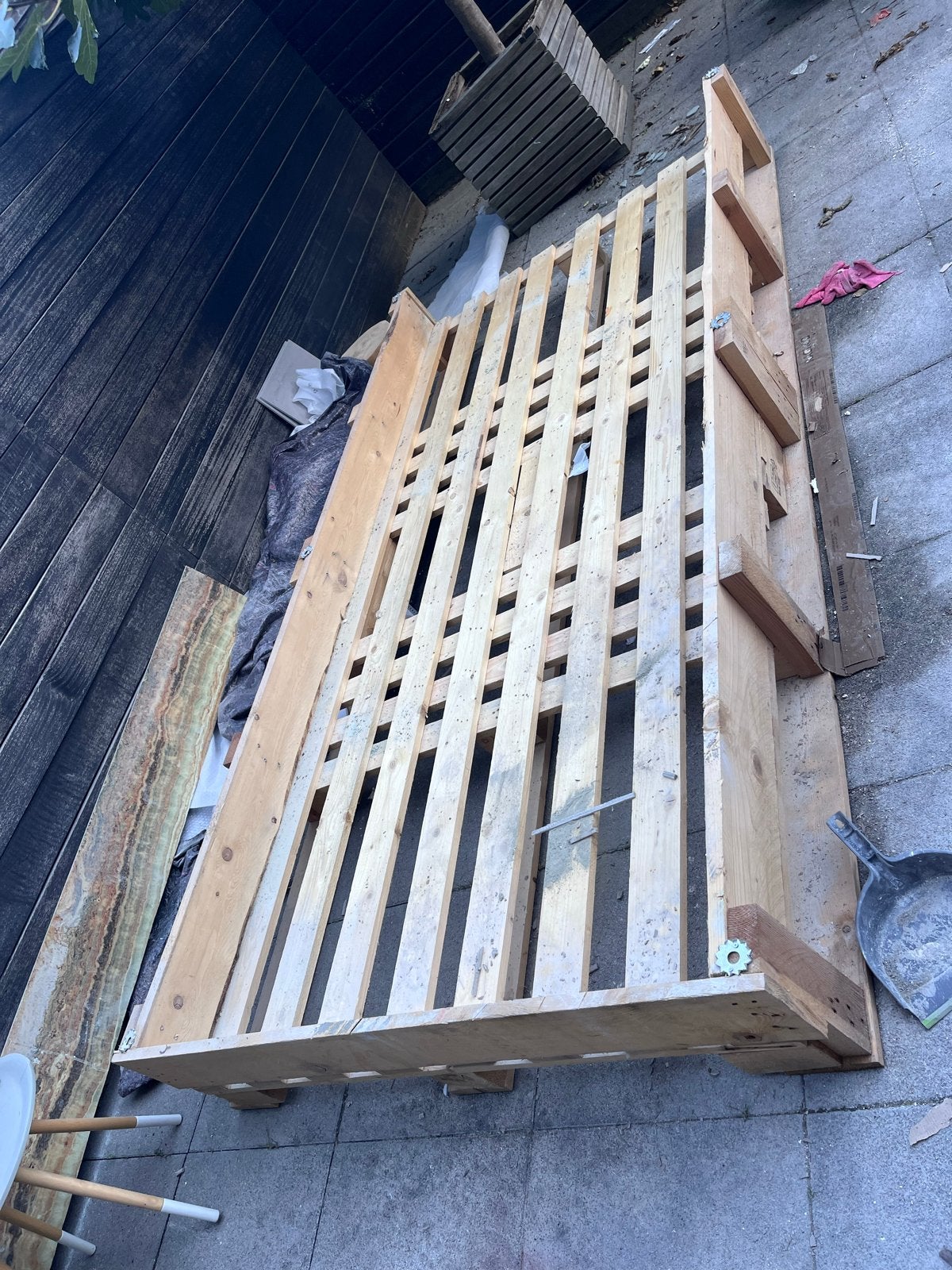 Gratis; 3 x Houten pallets (oa 300 x 150), Ophalen, Gebruikt