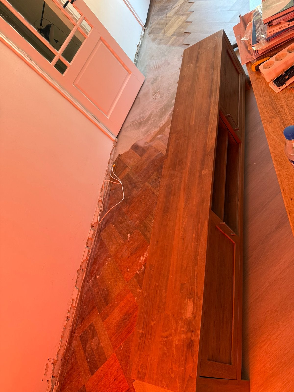 Teak houten tv meubel, Huis en Inrichting, Kasten | Televisiemeubels, Ophalen, Zo goed als nieuw, 25 tot 50 cm, Minder dan 100 cm