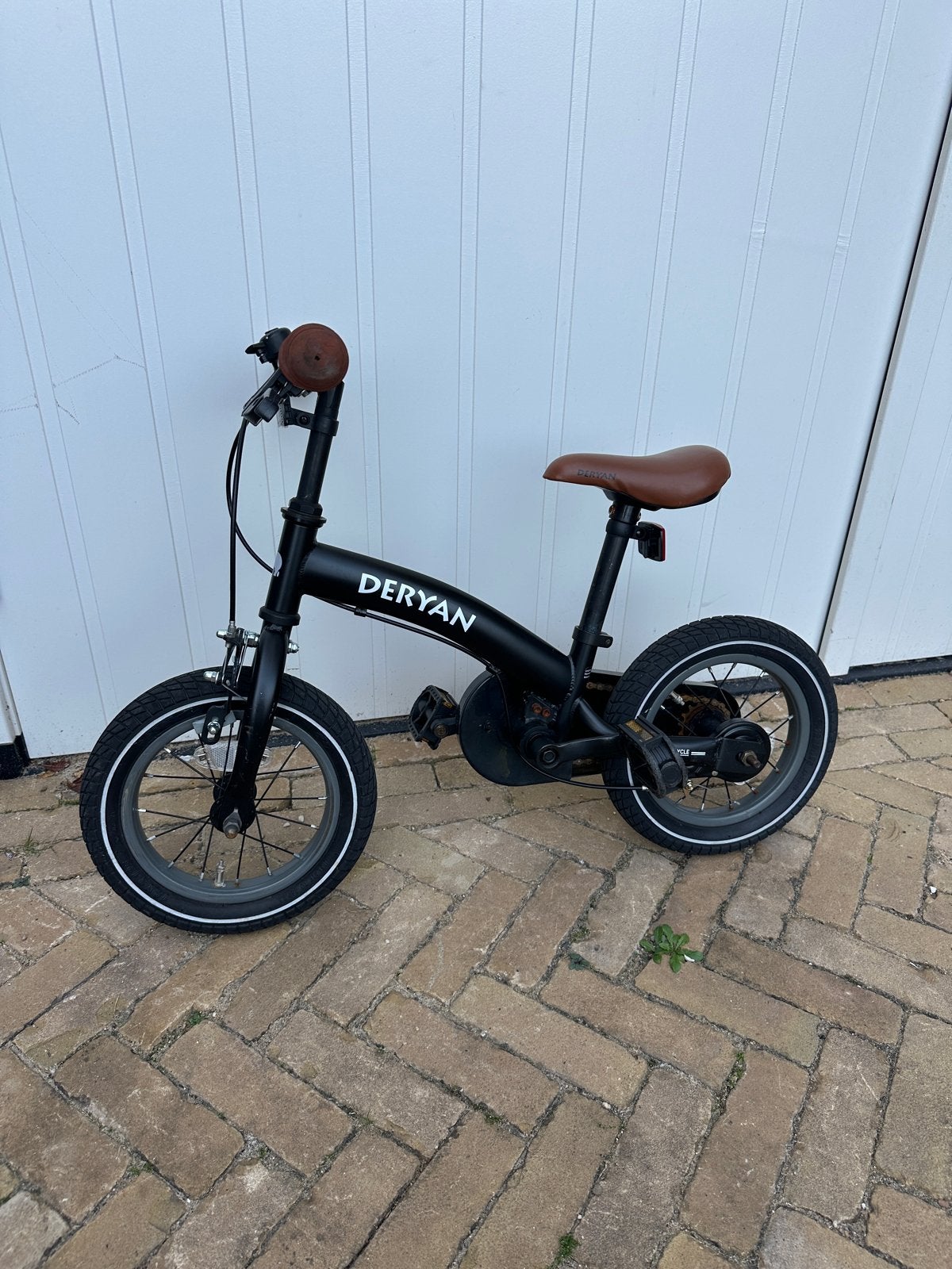 Deryan 3-in-1 loopfiets/kinderfiets - Zwart/Bruin, Ophalen, Gebruikt, Velgrem, Minder dan 16 inch