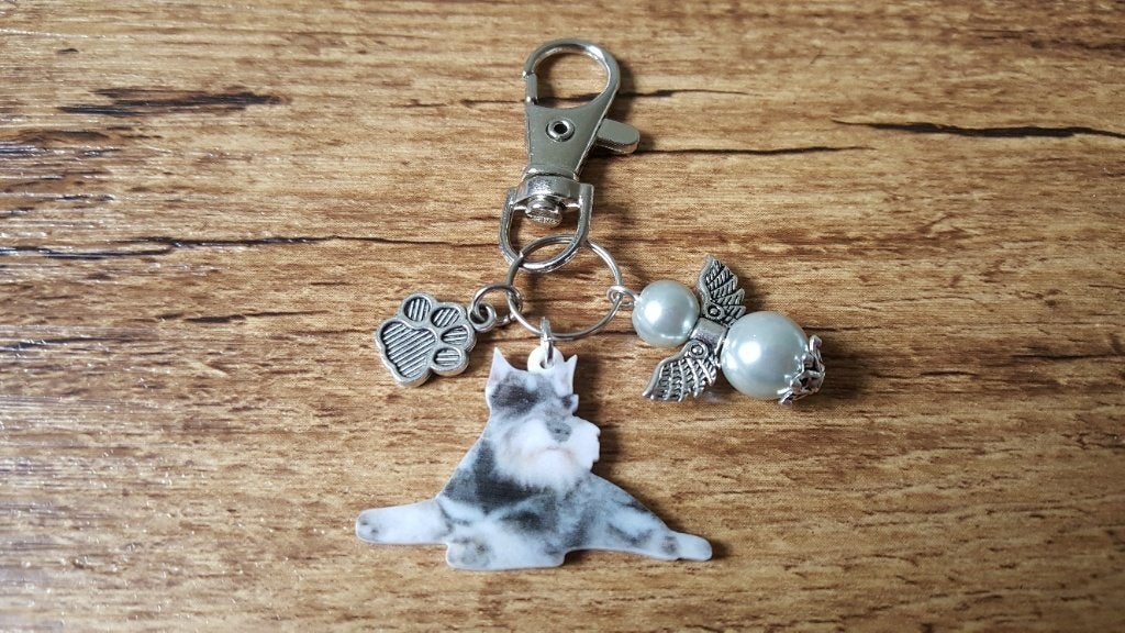Sleutelhanger Tashanger Schnauzer met beschermengeltje, Overige merken, Verzenden, Nieuw, Overige typen
