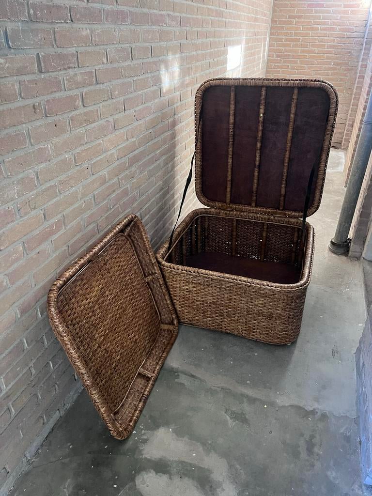 Ruime rieten mand met deksel (80x80x47cm), Ophalen, Overige materialen, 50 tot 100 cm, Zo goed als nieuw