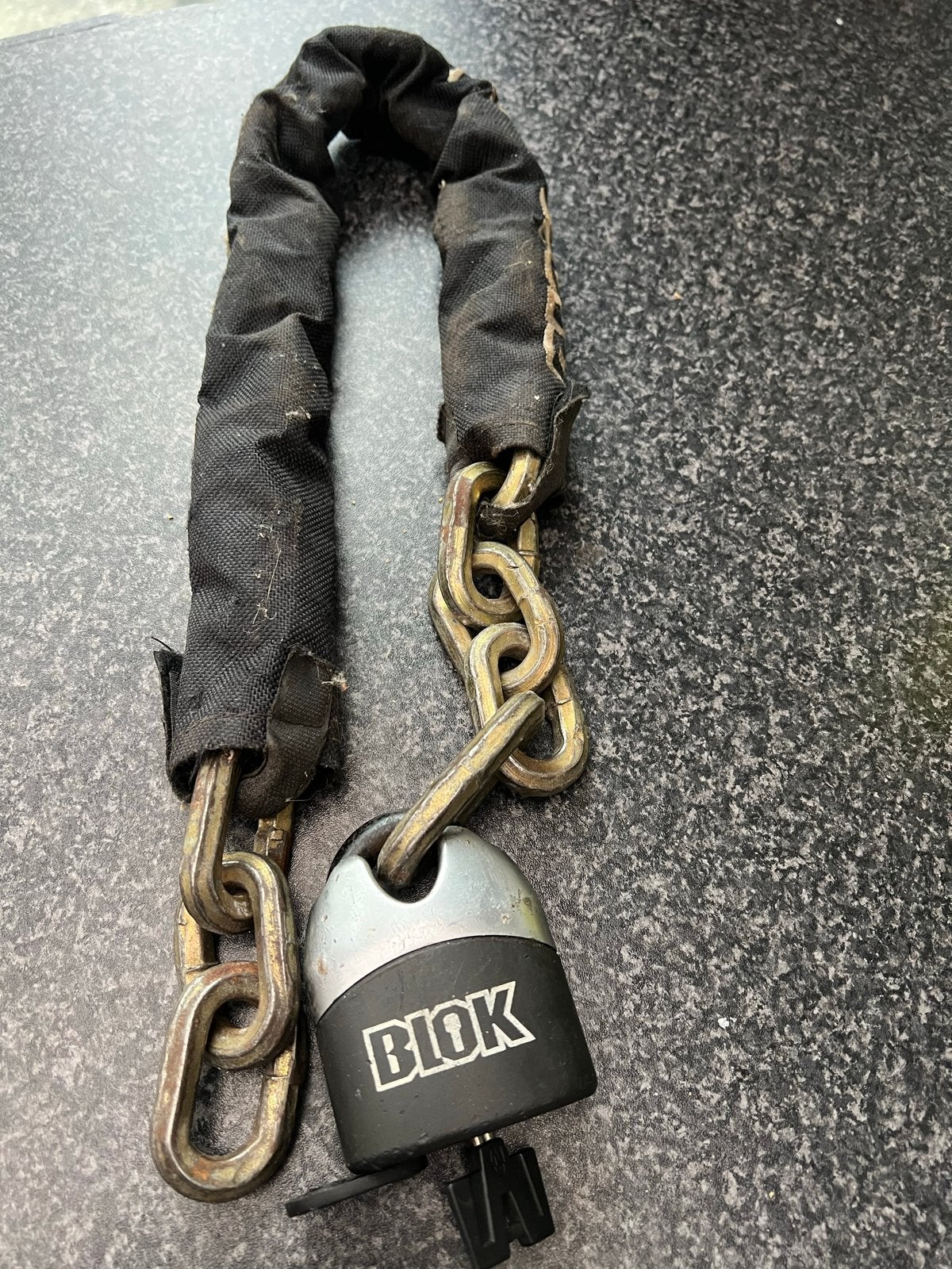 BLOK kettingslot met 1 sleutel, Ophalen of Verzenden, Gebruikt, Kettingslot
