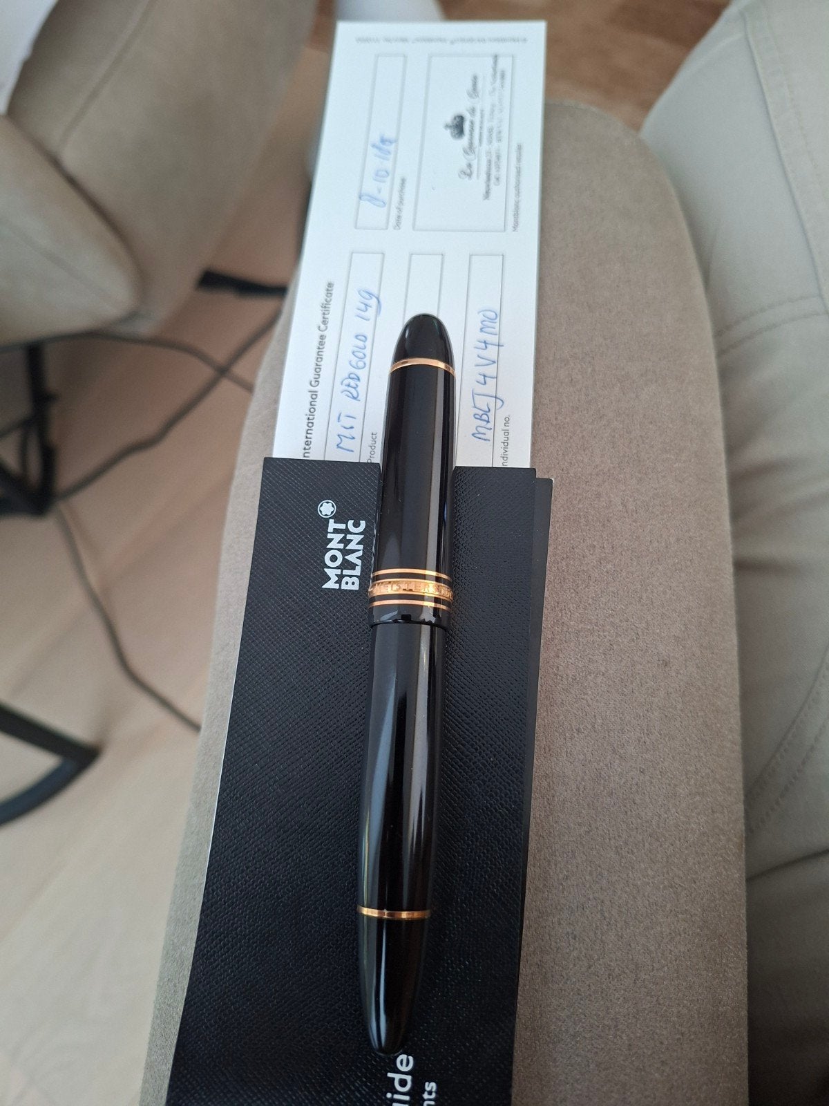 De Montblanc Meisterstück 149 Gold plated vulpen certificaat, Ophalen, Zo goed als nieuw, Vulpen, Mont Blanc