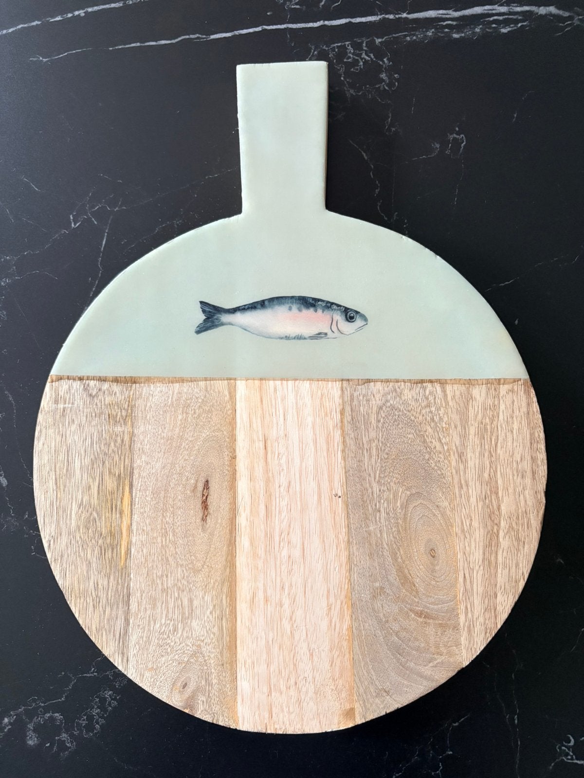 Borrelplank met azuur emaille en vismotief (nieuw)., Ophalen, Nieuw