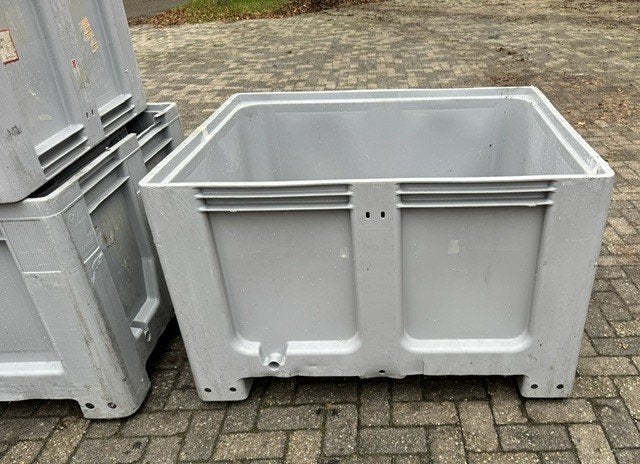 Grijze kunststof palletbox 610 liter, Niet ingevuld, Gebruikt, 100 cm of meer, 60 cm of meer