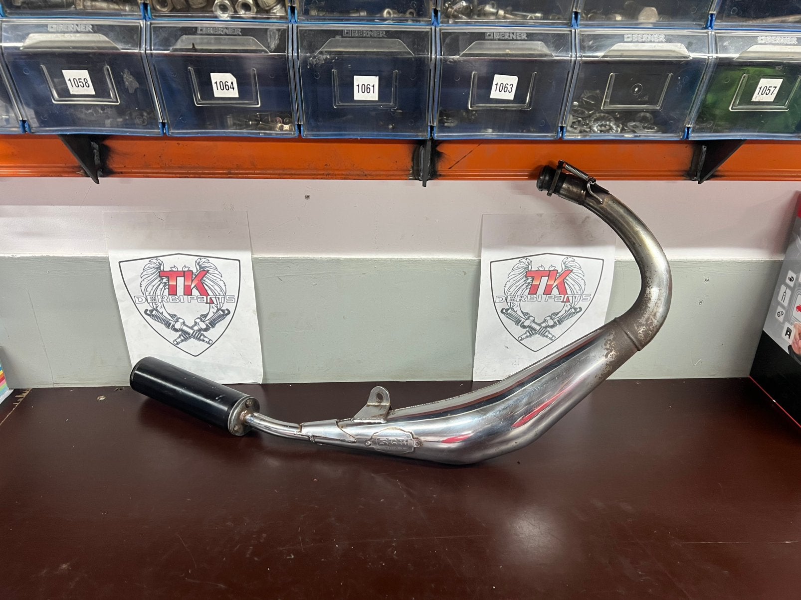 Derbi/aprilia scr corse 50/70 onderlangs, Gebruikt, Scr corse 50/70 chrome onderlangs, Uitlaat, Derbi/aprilia