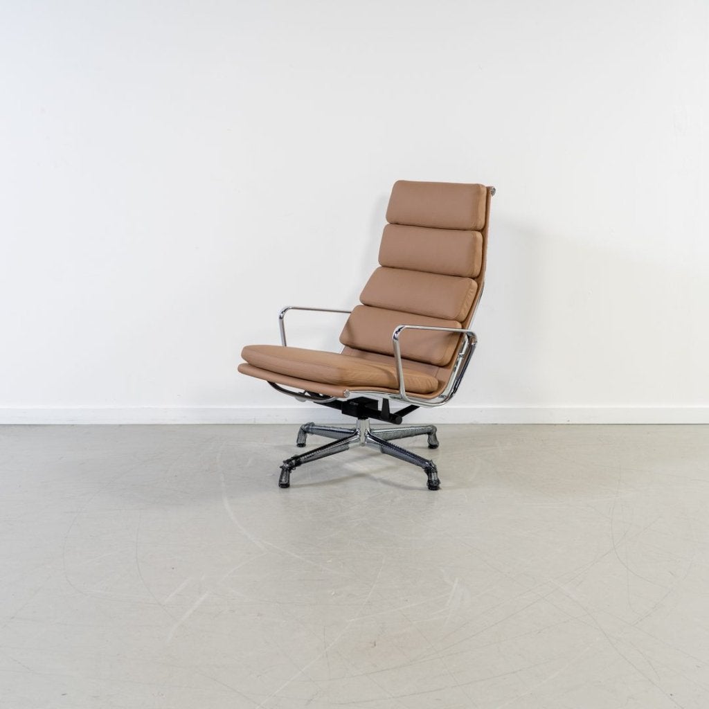 Vitra Eames EA 222 Fauteuil Camel Leer - Chroom, Niet ingevuld, Nieuw, Niet ingevuld, Niet ingevuld