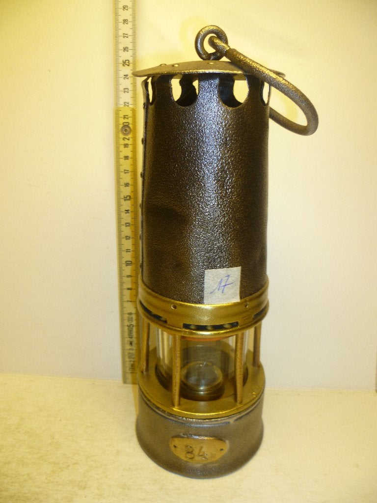 Mijnlamp nr 84 met glaasje Schott & Gen Jena, Antiek en Kunst, Ophalen of Verzenden