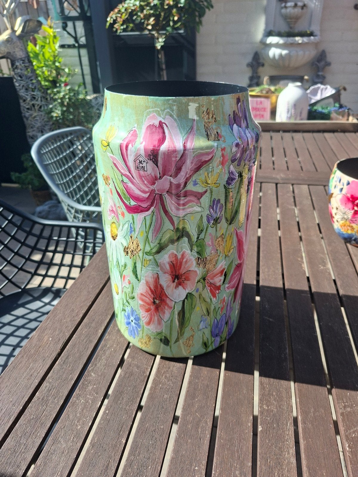 Vaas Veria D17/21H35cm - Elegant en Veelzijdig, Meerkleurig, Nieuw, Ophalen of Verzenden, Met patroon/structuur