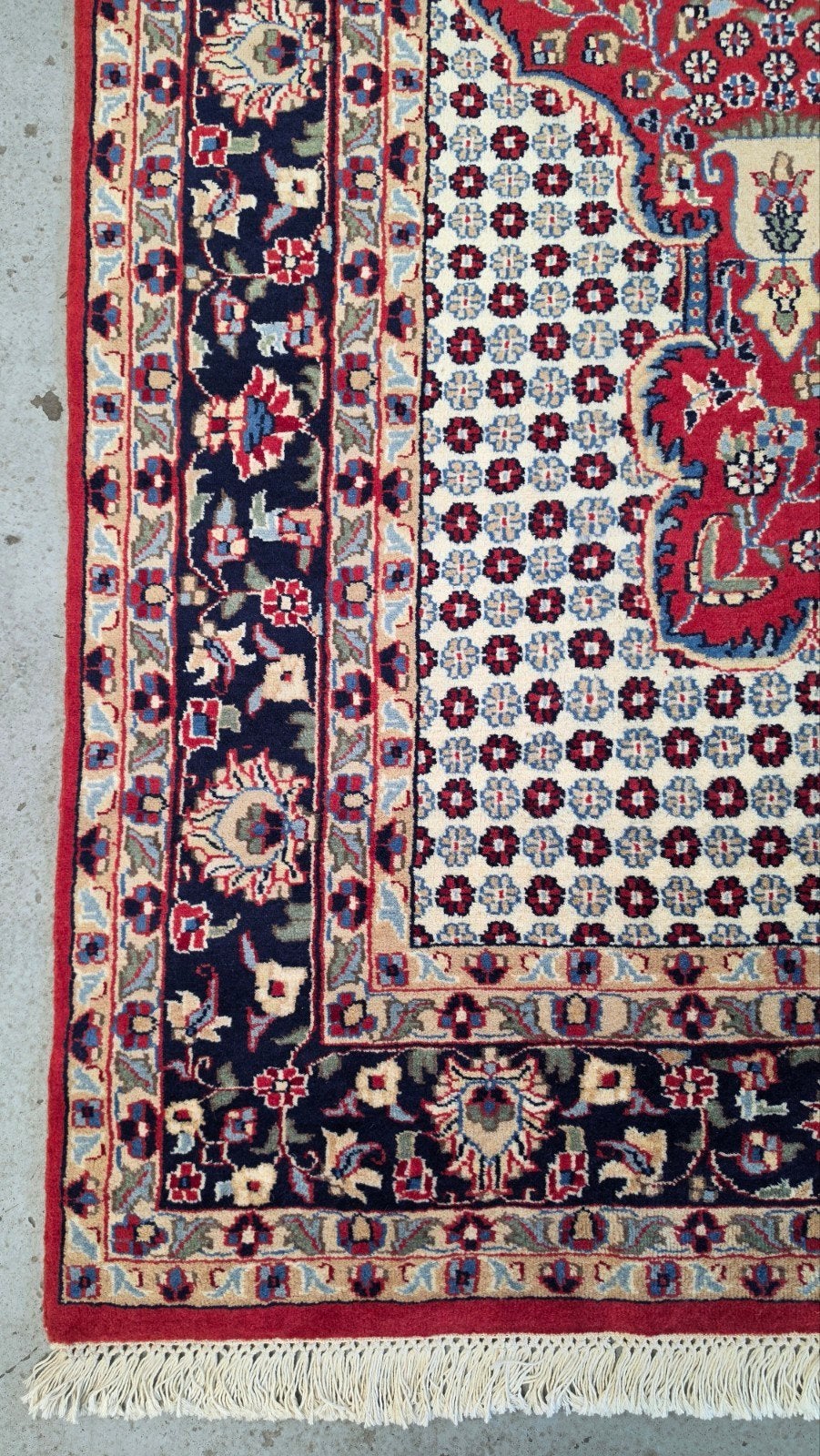 Handgeknoopt oosters wol Kashmir Khamseh tapijt 181x274cm, Geel, 150 tot 200 cm, 200 cm of meer, Www.hypepopup.nl