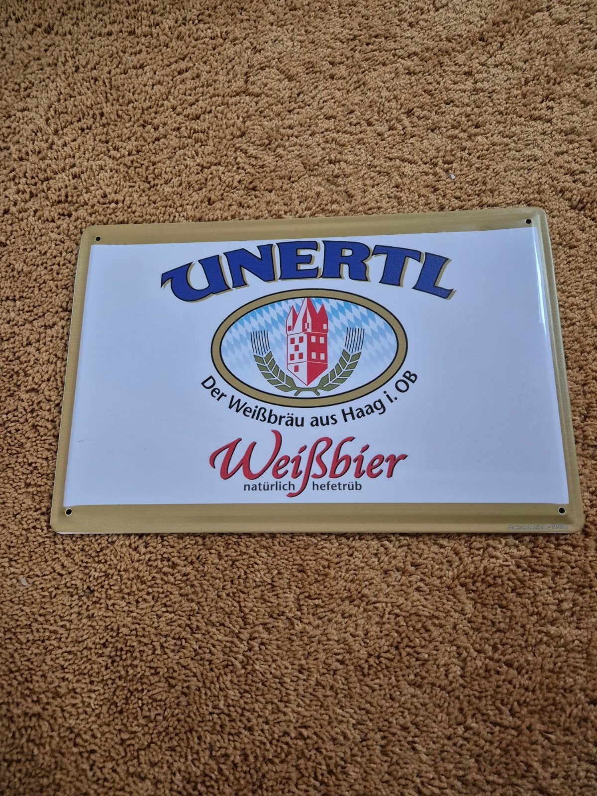 Unertl Weissbier wandbord, Ophalen of Verzenden, Nieuw, Reclamebord, Plaat of Schild, Overige merken