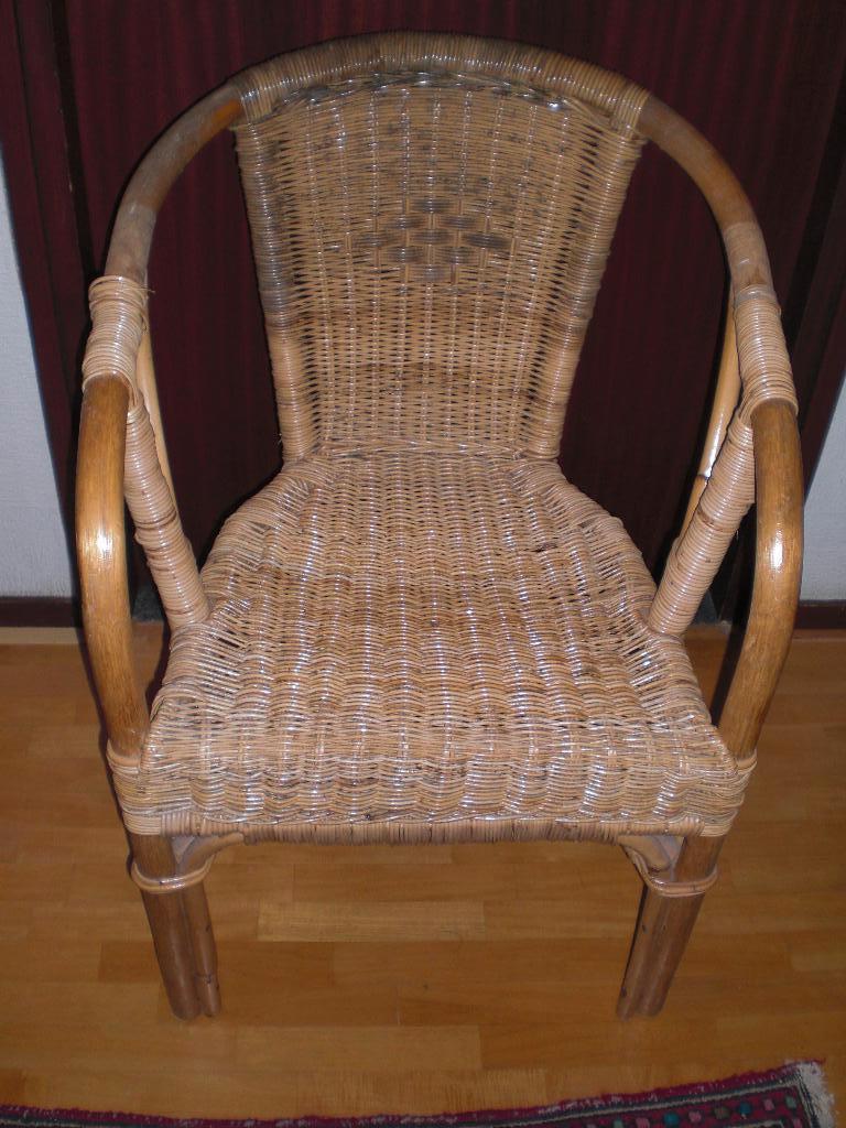 Rotan stoel, Ophalen, Gebruikt, Bruin, Riet of Rotan