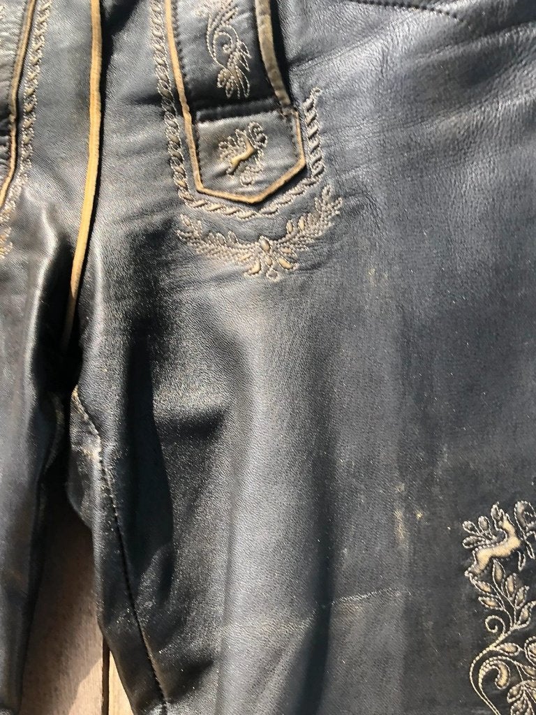 Zwarte lederen lederhose maat 36, Zwart, Djt@dejuistetoon.eu, Ophalen of Verzenden, Mon Plaisir 19, Etten-Leur, Netherlands