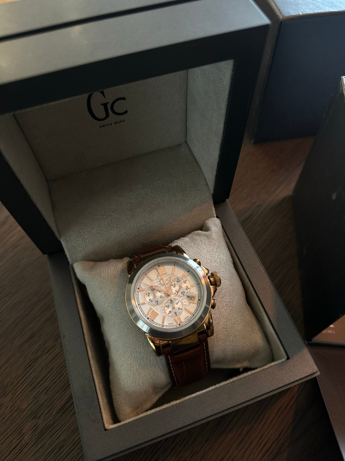 GC Collection Horloge in perfecte staat, Leer, Staal, Polshorloge, Zo goed als nieuw