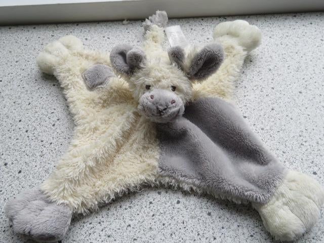Knuffeldoek koe koetje giraffe merk Happy Horse wit /grijs, Happy Horse, Ophalen of Verzenden, Zo goed als nieuw, Wasbaar