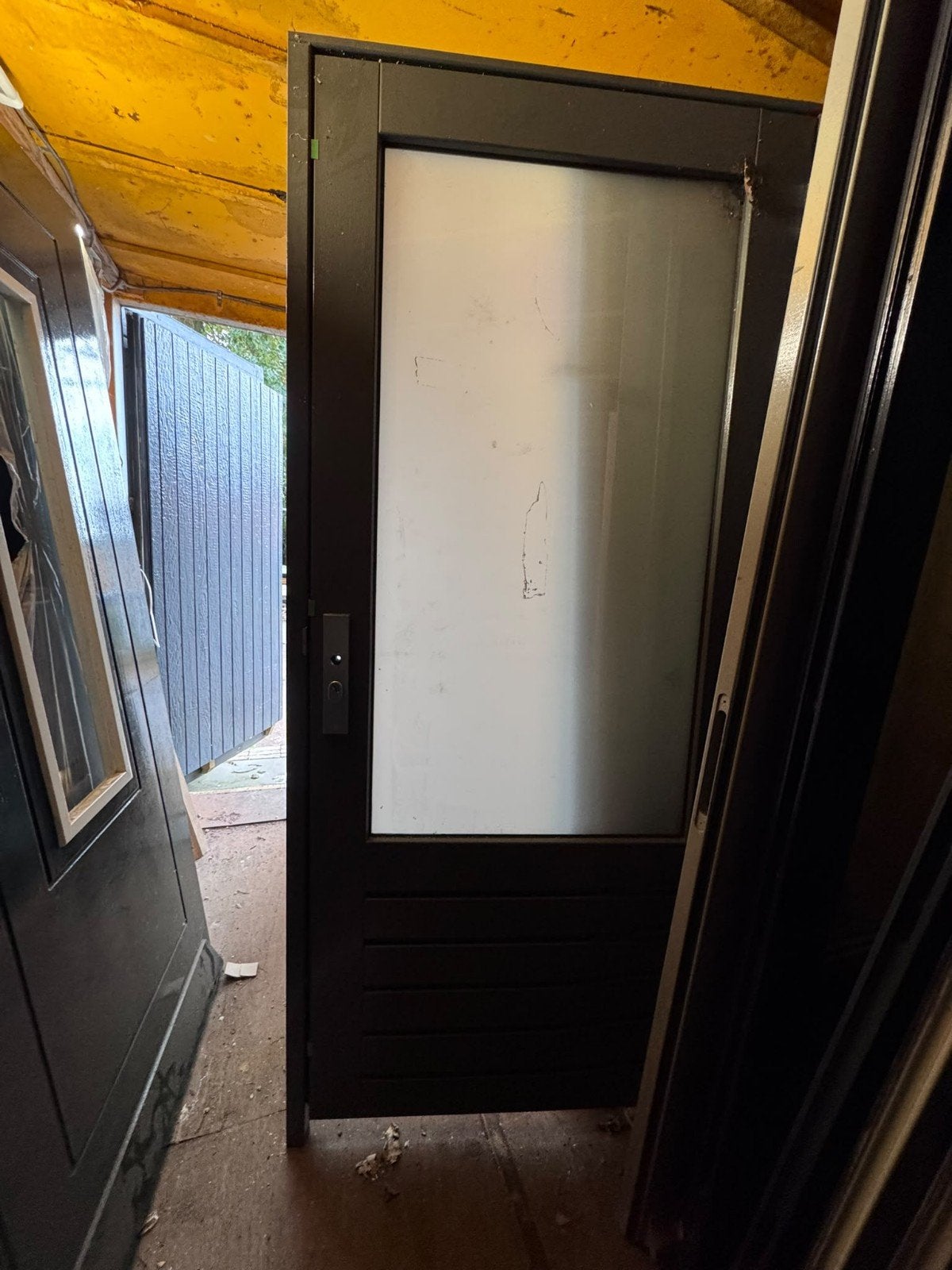 93x211,5 buitendeur incl kozijn antraciet mat glas BDK4, Ophalen, ., Nieuw, .