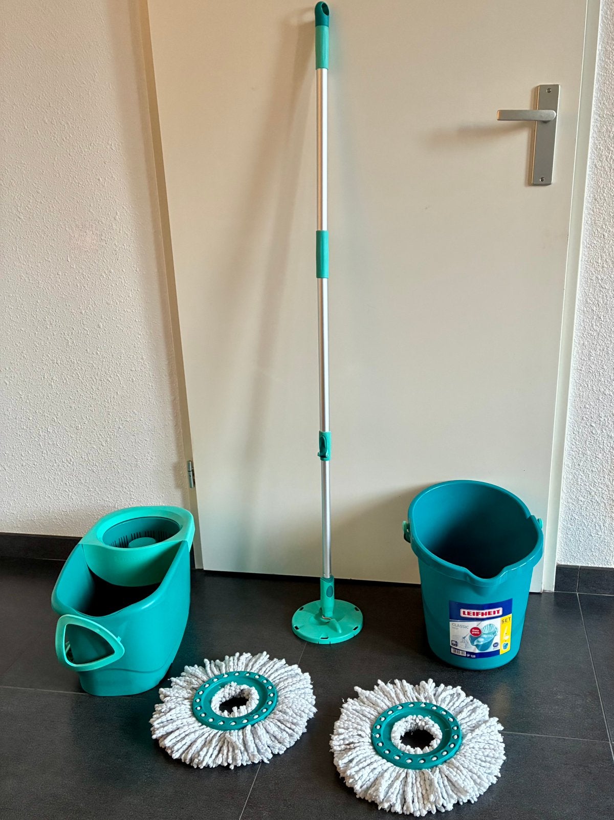 Leifheit Rotation Disc Mop Ergo, incl 2 moppen & 2 emmers, Ophalen, Mop of Dweil