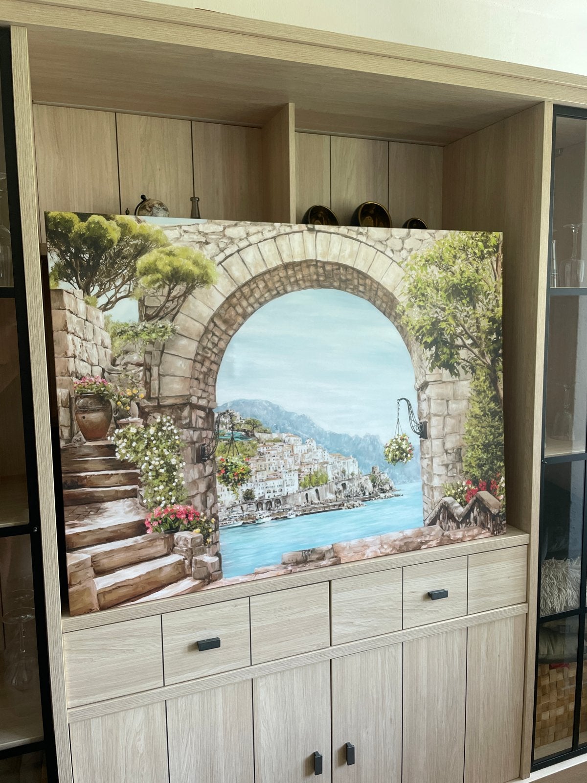 Nieuw canvas schilderij van Praxis - Italiaanse kust, Ophalen