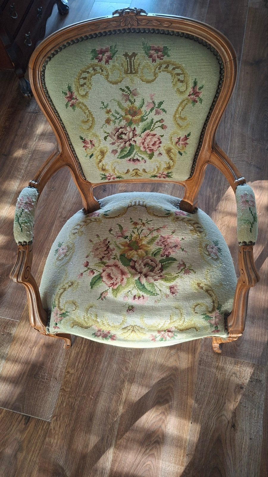 Louis quinze XV stijl fauteuil, borduurstoel, Ophalen