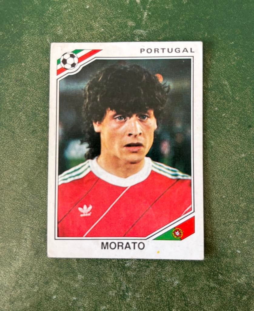 Panini plaatje Morata Portugal WK 1986, Verzamelen, Ophalen of Verzenden, Zo goed als nieuw, Buitenlandse clubs, Poster, Plaatje of Sticker