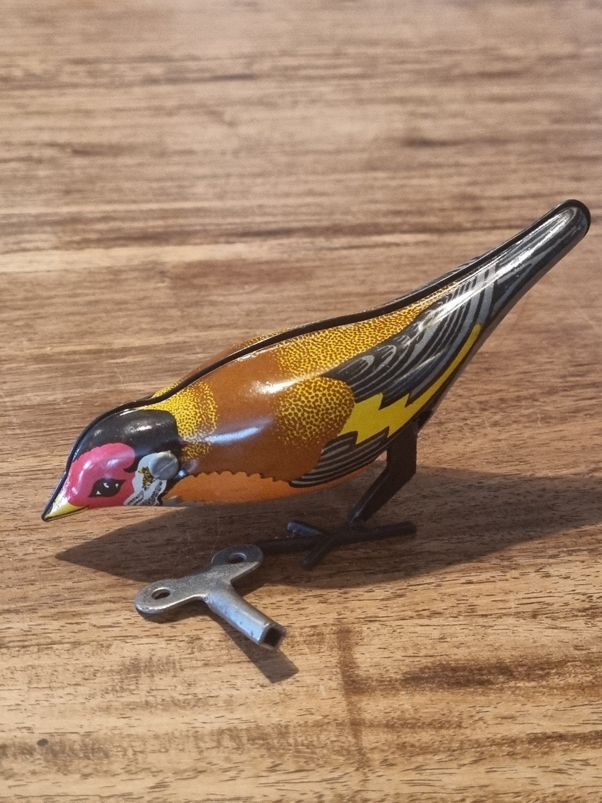 Vintage Opwindbaar Blikken Speelgoed Vogel met Sleutel, Ophalen of Verzenden, Zo goed als nieuw