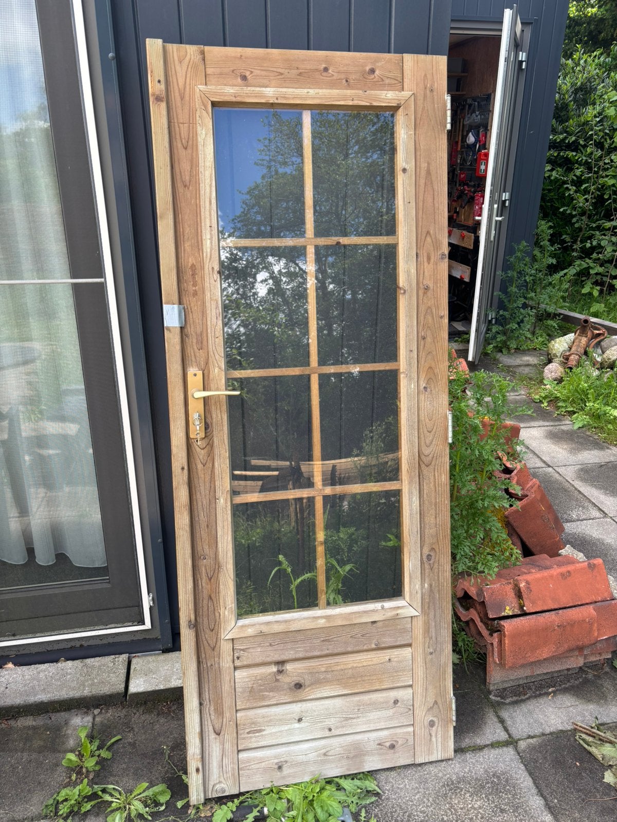 Deur tuinhuis blokhut, Ophalen, Gebruikt, Minder dan 80 cm, Minder dan 200 cm