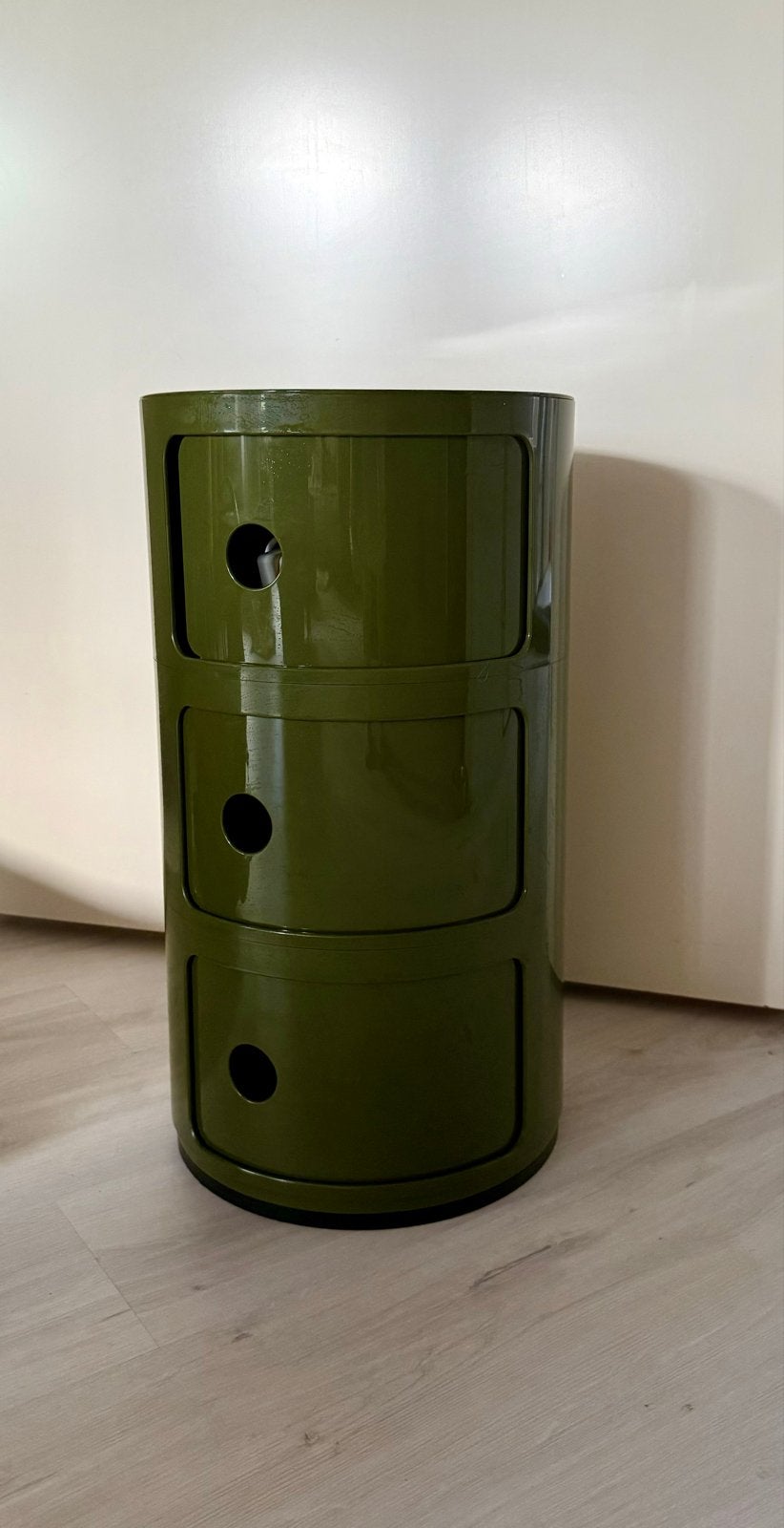 Origineel Kartell Componibili Olijfgroen, 3 Lades, Ophalen, Zo goed als nieuw