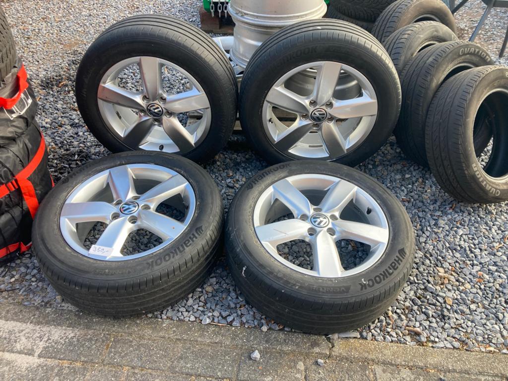 Set van 4 Volkswagen 17 inch velgen met Hankook banden, Ophalen, Gebruikt, Banden en Velgen, 17 inch