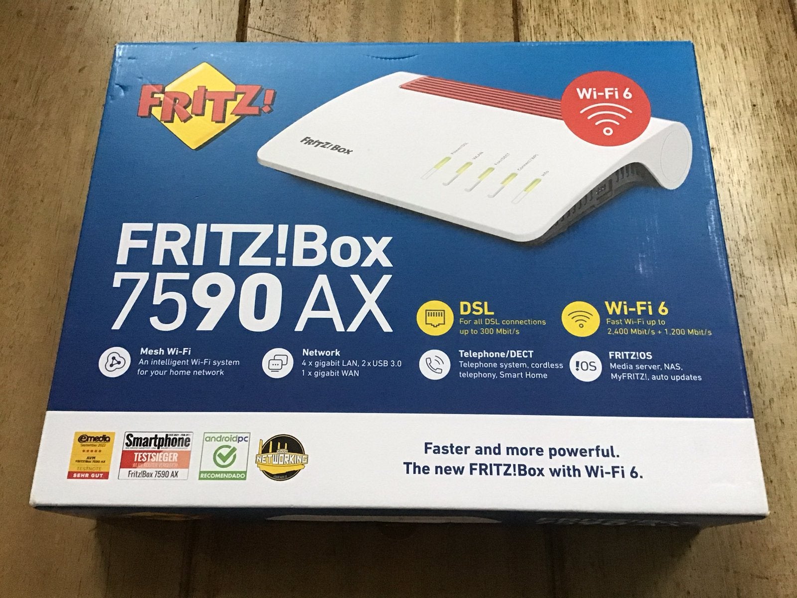 Fritzbox router 7590 AX met wifi 6, Computers en Software, Ophalen of Verzenden, Zo goed als nieuw, Router