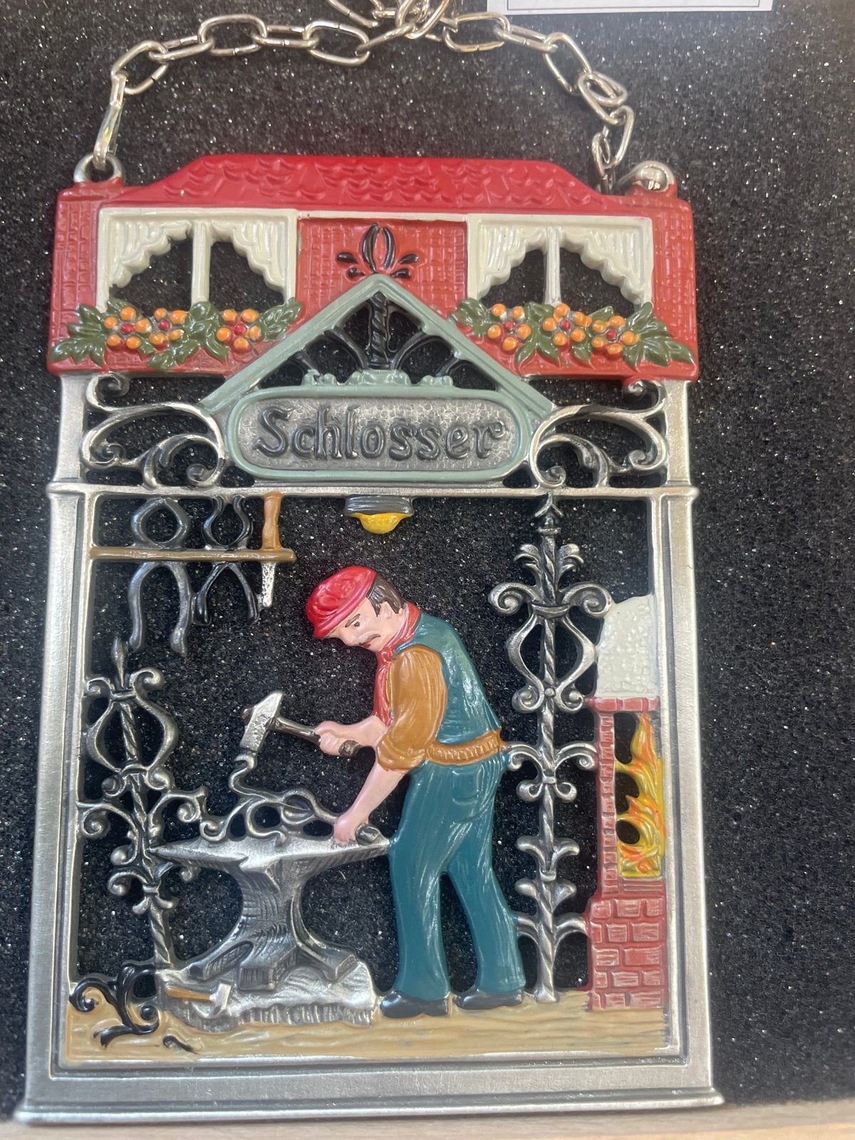 Origineel Kohn Tinnen Figuur 'Schlosser' - Handgemaakt, Ophalen of Verzenden