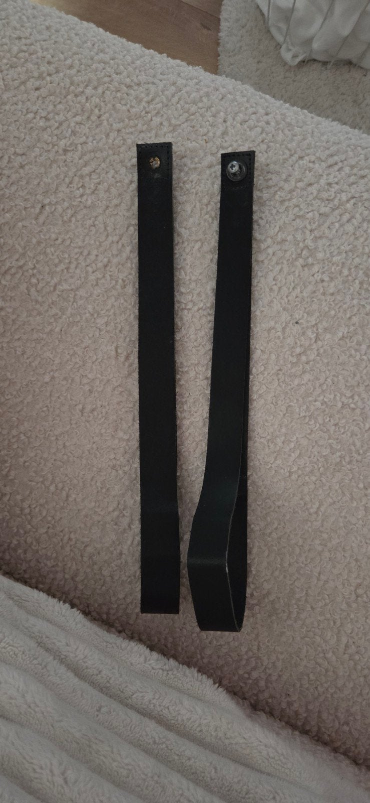 2x PU leer plankdragers zwart, Huis en Inrichting, Ophalen of Verzenden, Gebruikt