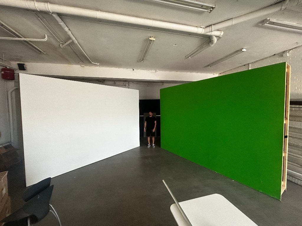 2 Verrijdbare Studiomuren / Decorwanden / Greenscreen, Ophalen, Achtergrond