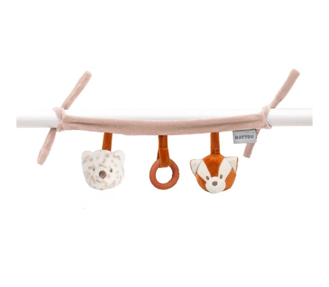 Nattou kinderwagen/maxi-cosi hanger met rammelaars - nieuw, Ophalen of Verzenden, Nieuw, Mobiel, Met geluid
