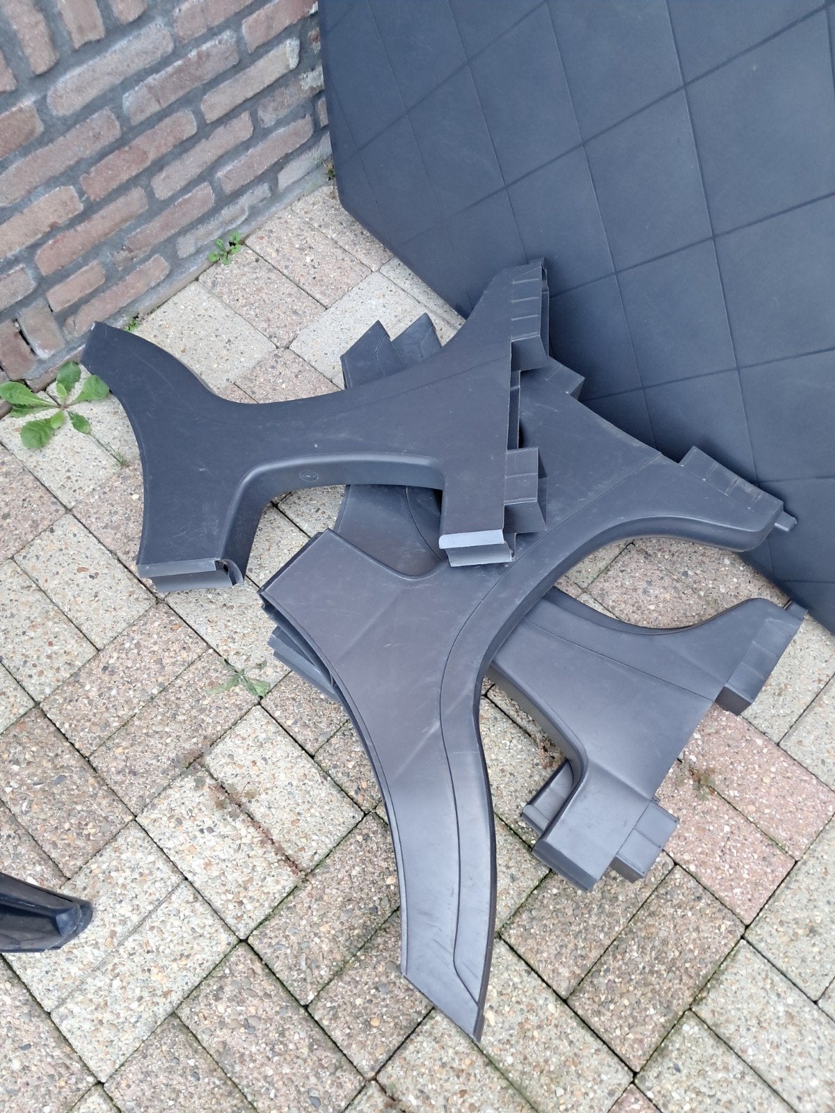 blauwe tuintafel 1meter 75cm lang 1meter 5cm, Ophalen, Gebruikt, Rechthoekig, Kunststof