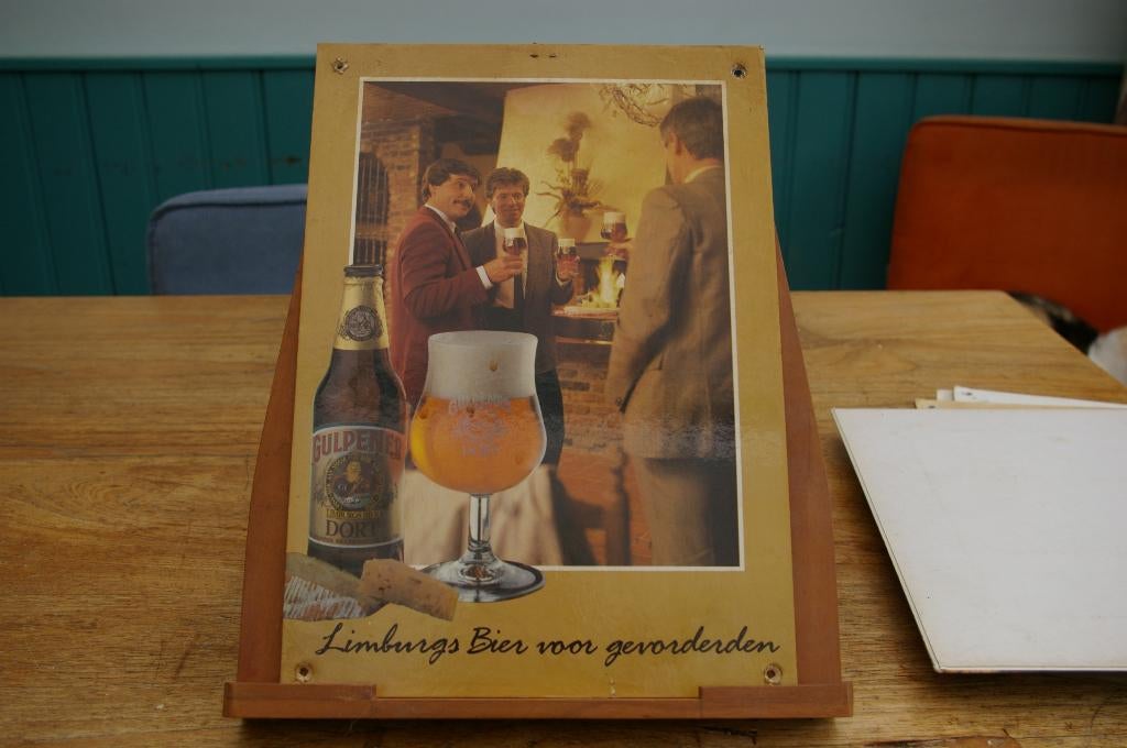 Gulpener Dort oude bier reclame karton, Verzamelen, Biermerken, Ophalen of Verzenden, Gebruikt, Reclamebord, Plaat of Schild, Gulpener