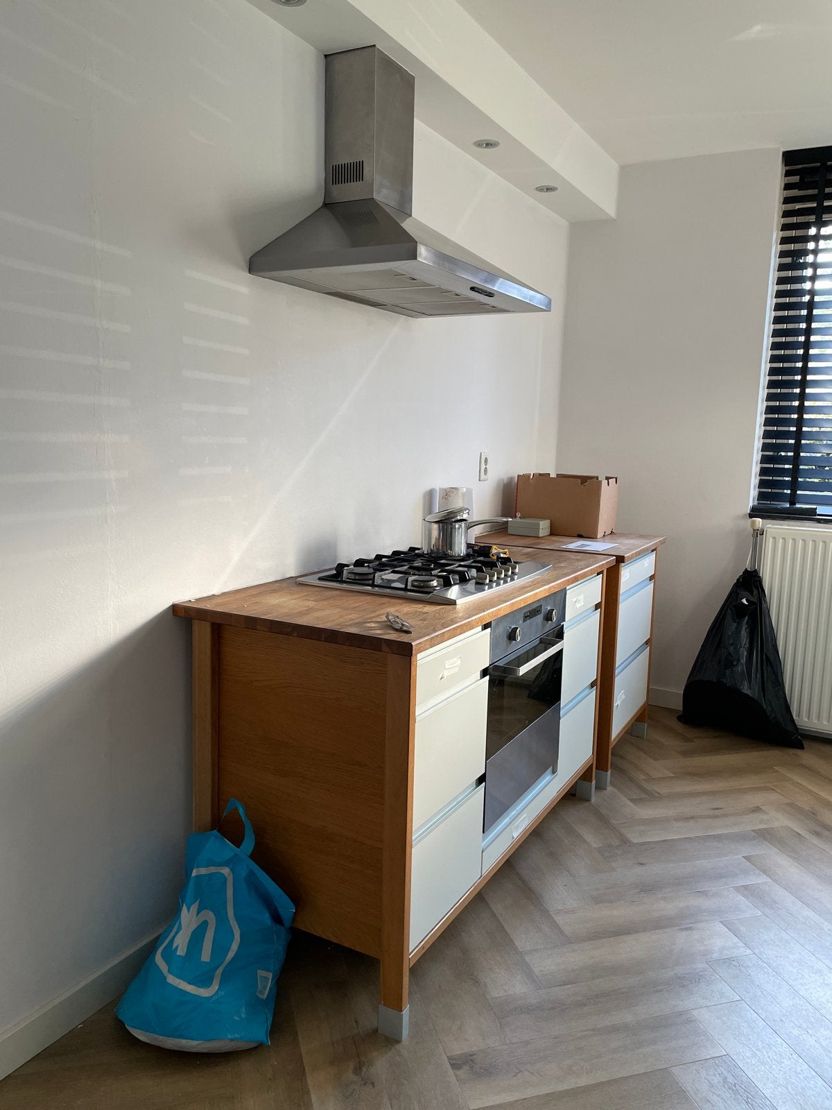 IKEA bravad losstaand keukenblok met gaskookplaat/lades, Ophalen, Gebruikt, Wit, Enkelwandige keuken