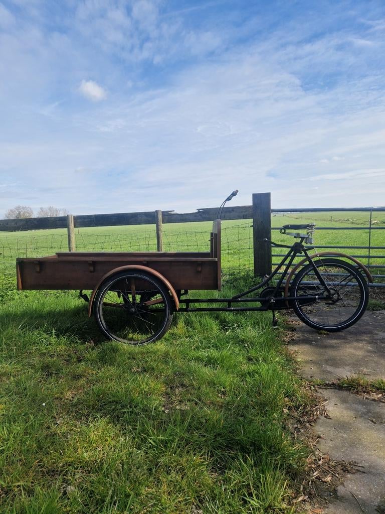 Antieke transport bakfiets, Fietsen en Brommers, Ophalen, Goederen