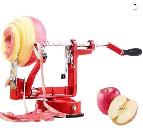 Appelschilmachine - Schil, Boor en Snijd in één!, Ophalen of Verzenden, Metaal, Rood, Overige merken