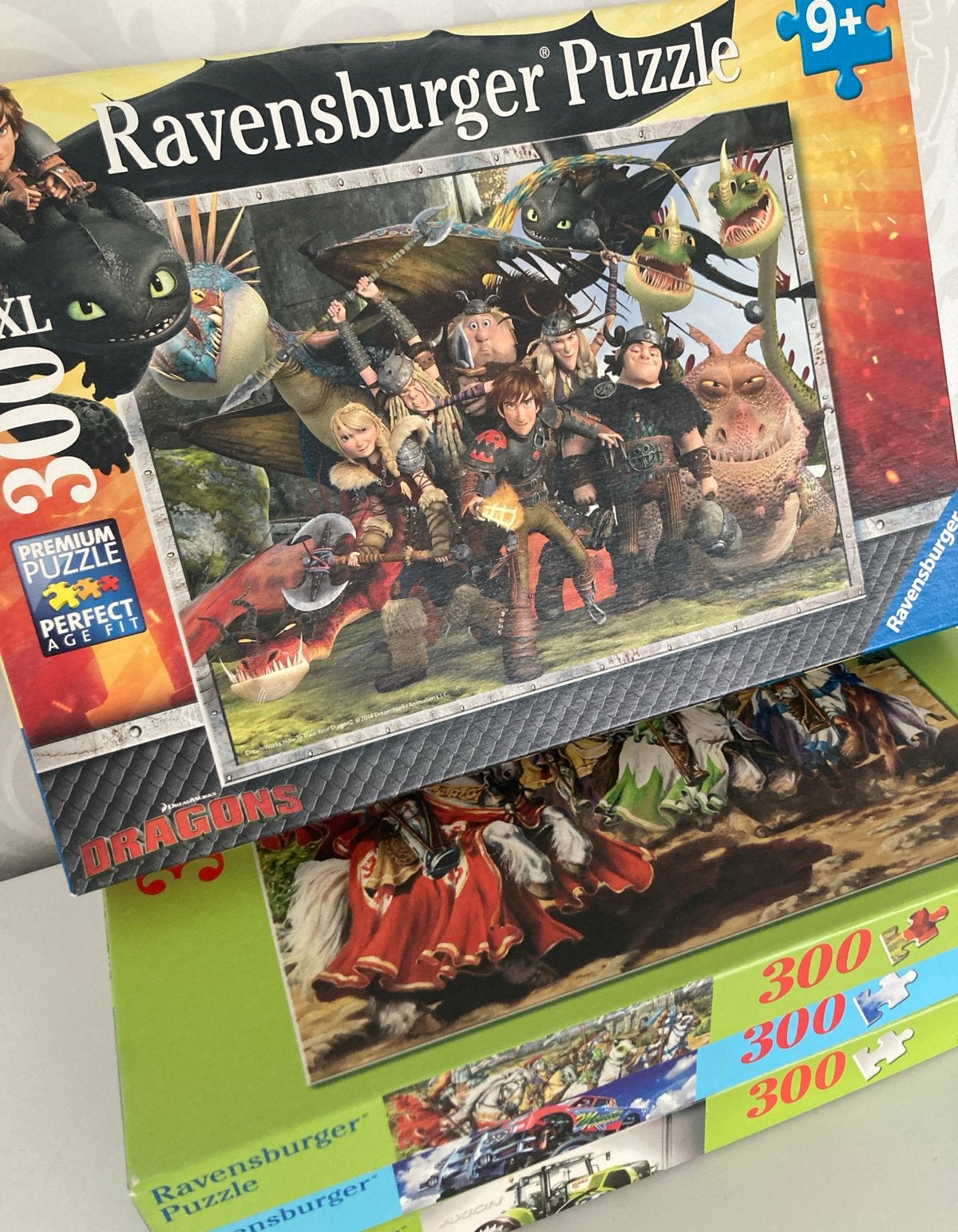 Ravensburger set van 4 puzzels - 300 stukjes (9+), Verzenden, Minder dan 500 stukjes, Gebruikt, Legpuzzel
