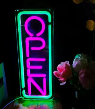 LED lamp neon stijl Open (36.5x14cm), Ophalen of Verzenden, Nieuw, Lichtbak of (neon) lamp