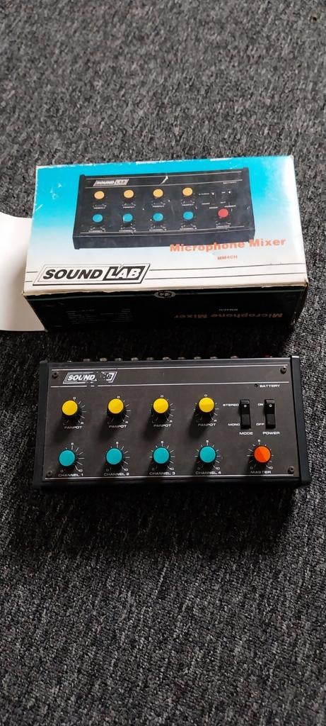 Sound Lab MM4CH Microfoon Mixer - Vintage Audio, Muziek en Instrumenten, Mengpanelen, Ophalen of Verzenden, Zo goed als nieuw