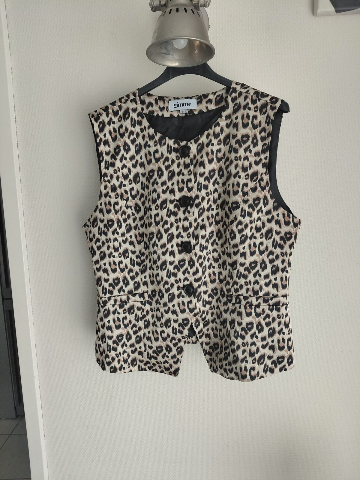 Gimme tijgerprint gilet maat l als nieuw, Maat 38/40 (M), Bruin, Ophalen of Verzenden, Zo goed als nieuw