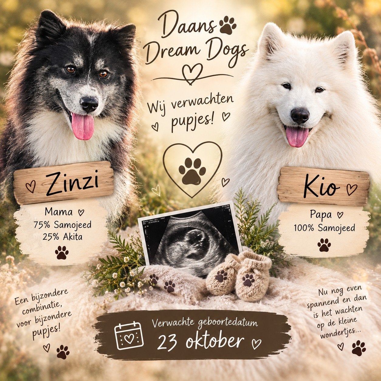 verwacht samojeed x, Dieren en Toebehoren, 8 tot 15 weken, Poolhond, Meerdere, Meerdere dieren