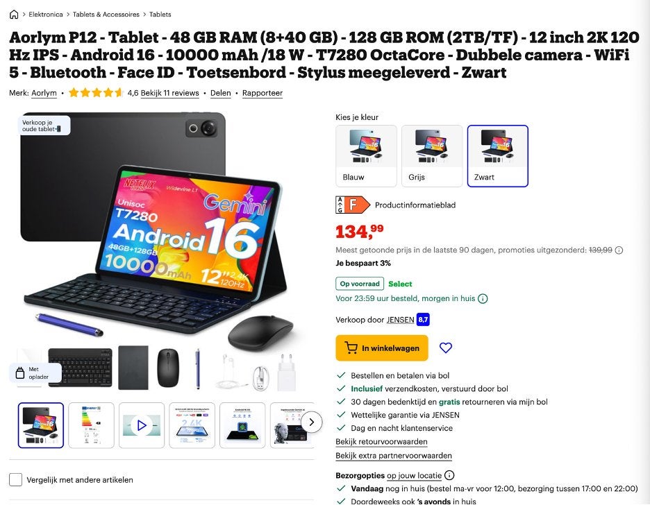 Brand new tablets for sale, Computers en Software, Android Tablets, Ophalen, Nieuw, 12 inch, 128 GB