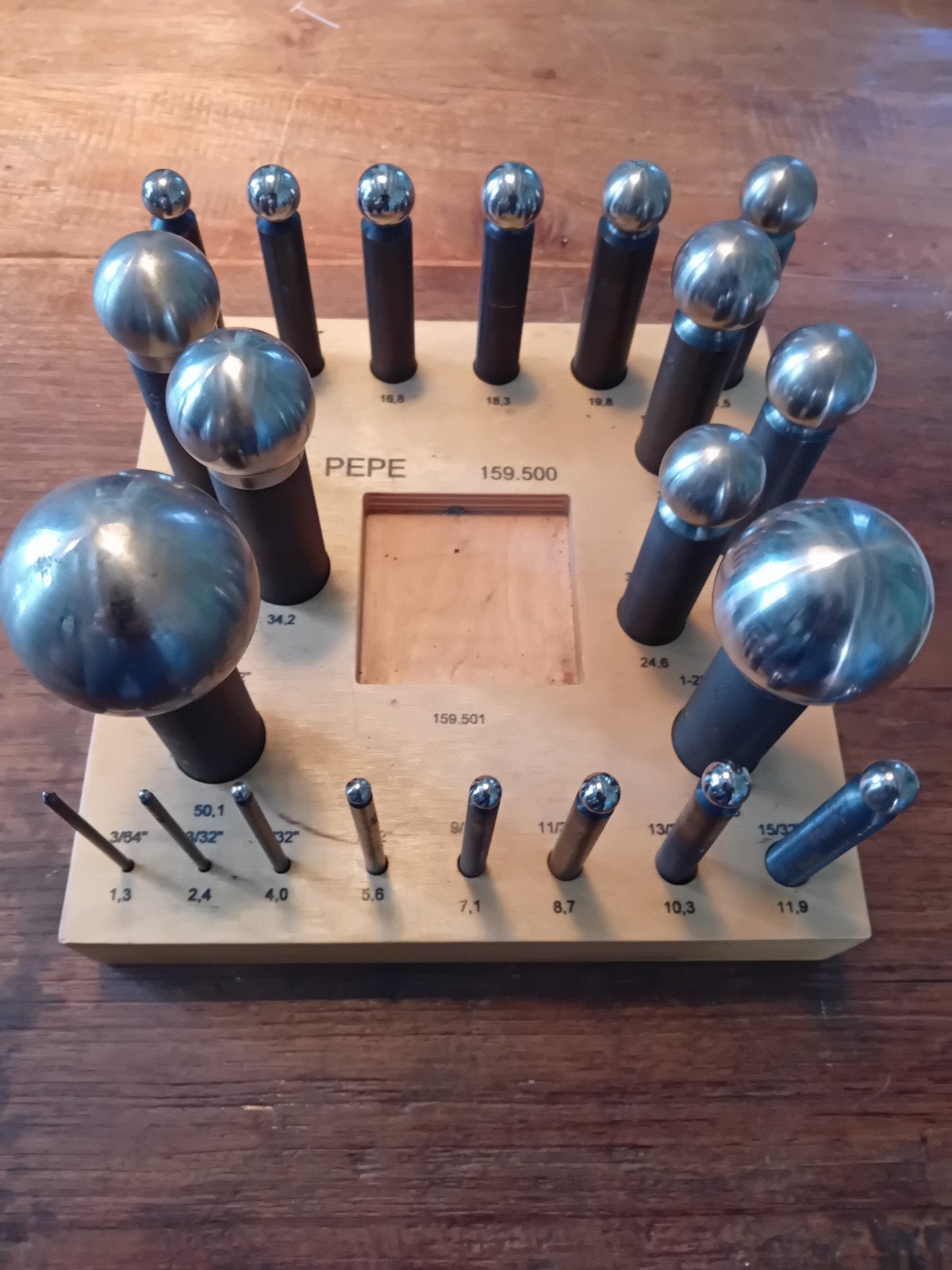 pepetools dapping punch set, Ophalen, Gereedschap of Toebehoren, Metaal, Zo goed als nieuw