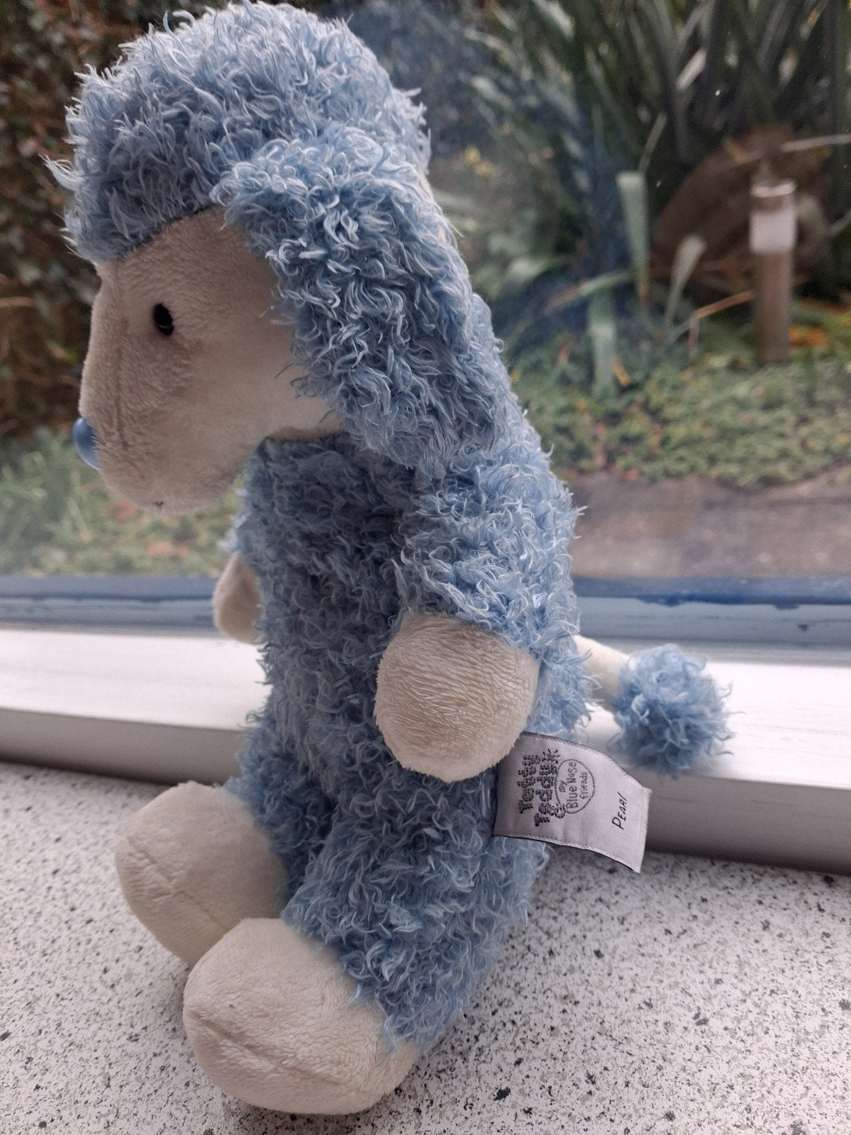 Schaap Poedel blauw velours Tatty Teddy by Blue Nose Friends, Korrelvulling, Blauw, Zo goed als nieuw, Middelgroot (20 tot 80 cm)