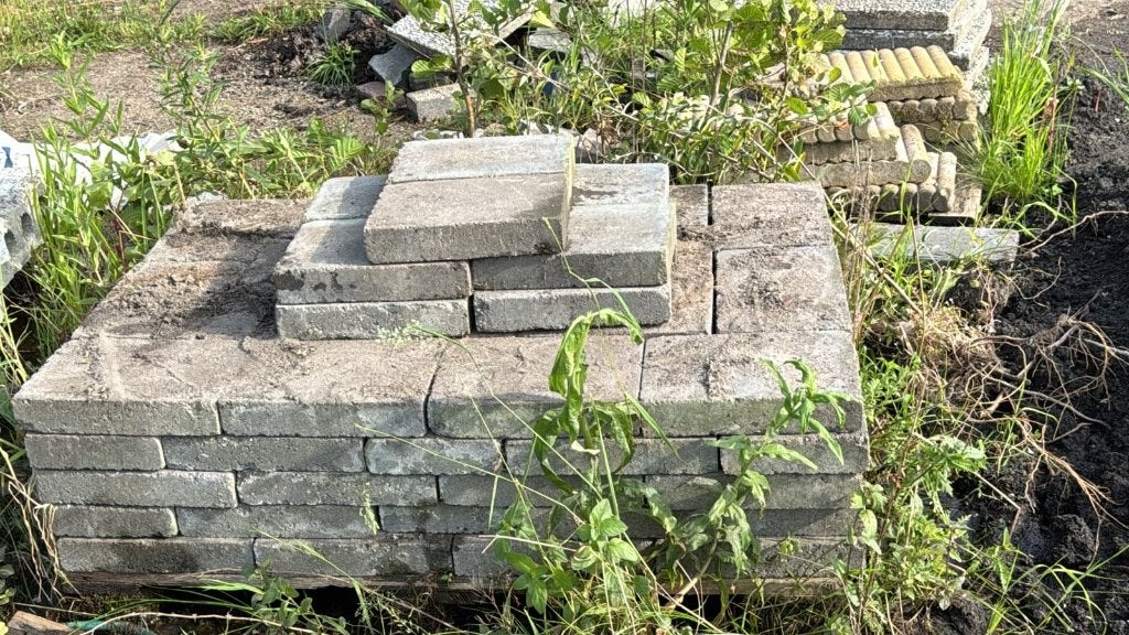 terrasstenen, Tuin en Terras, Tegels en Klinkers, Ophalen, Gebruikt, Beton, Klinkers