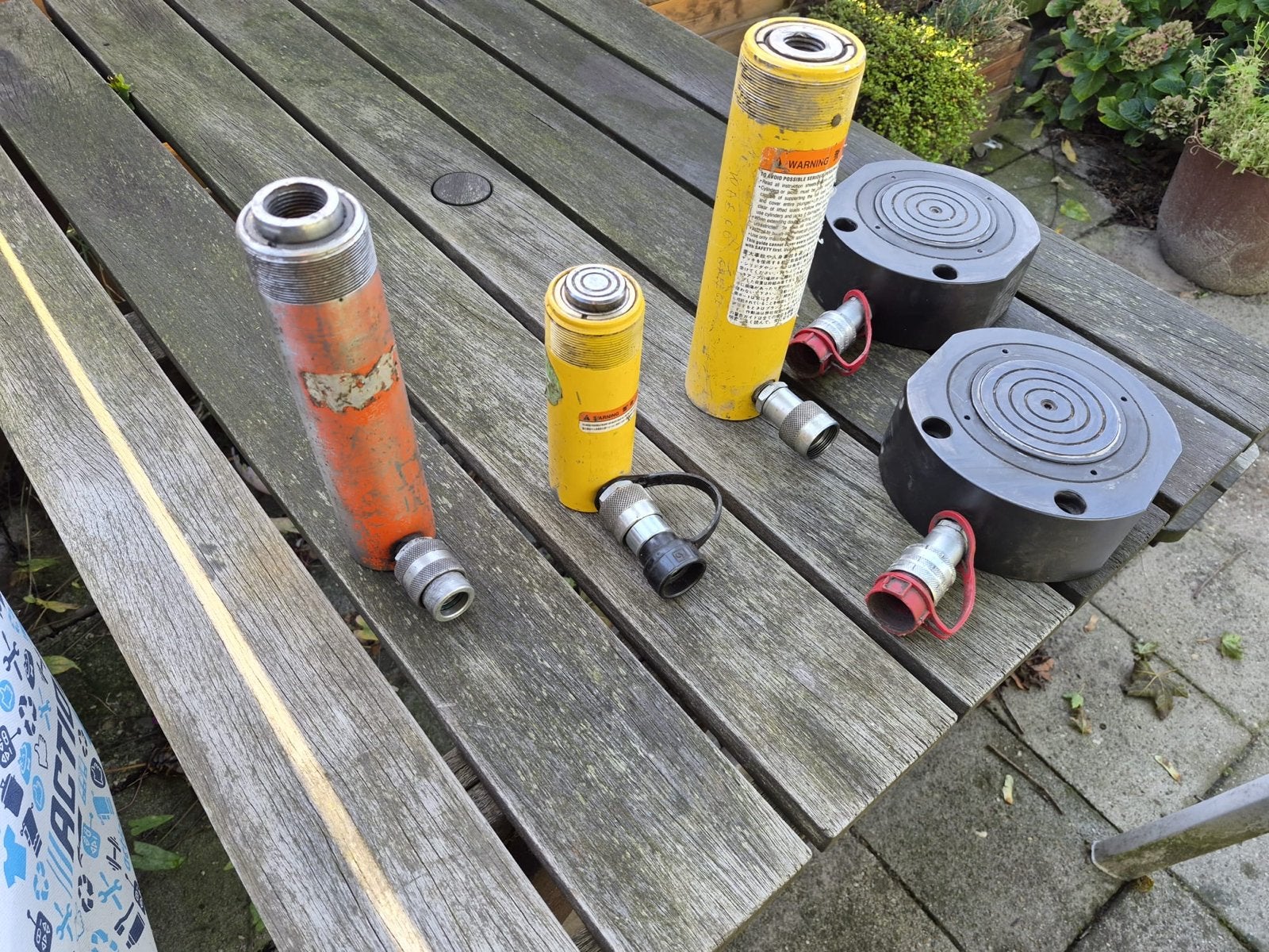 Hydraulische cilinders en vijzels (Enerpac, FPT), Doe-het-zelf en Verbouw, Ophalen, Gebruikt